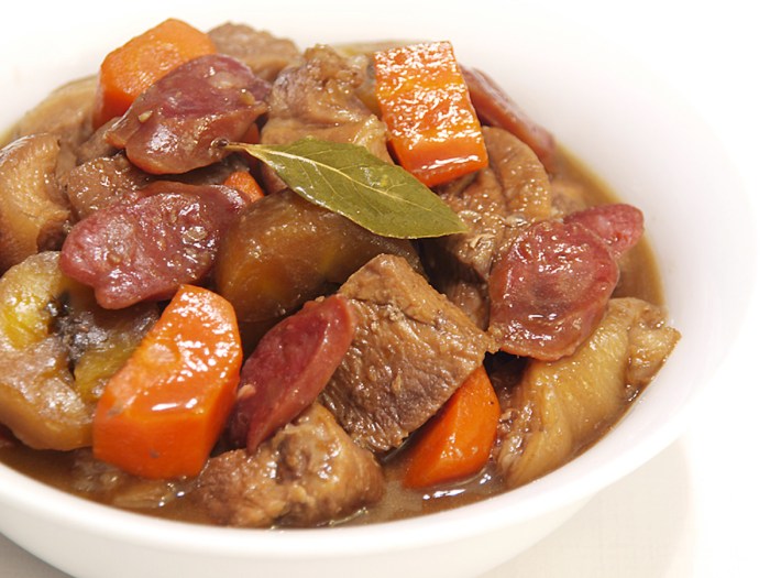 Pork estofado stewed olives sausage salo salu recipe recipes