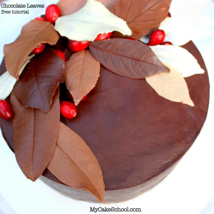 How to make chocolate leaves for cake decoration