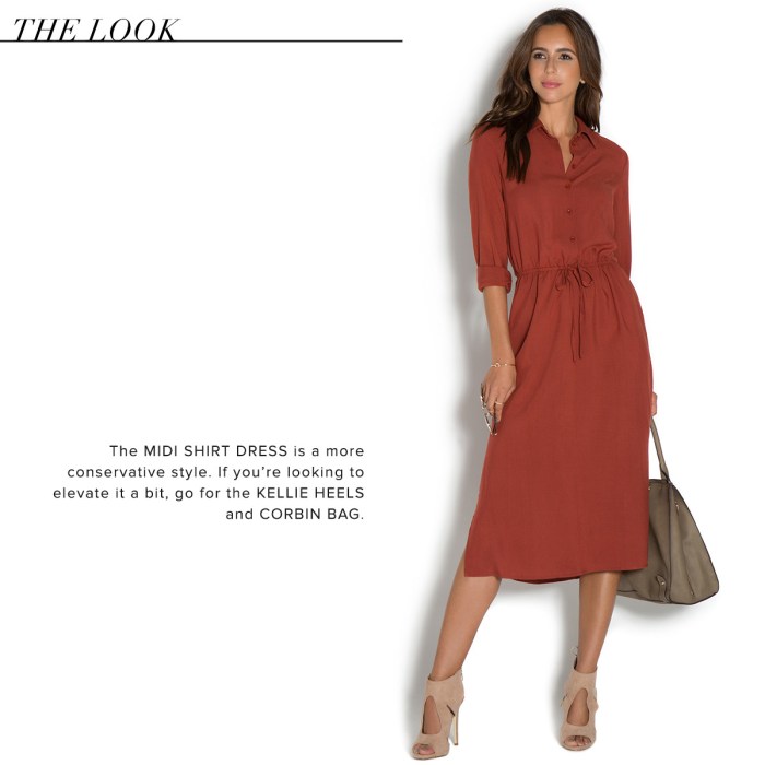 Shirt midi dress for women