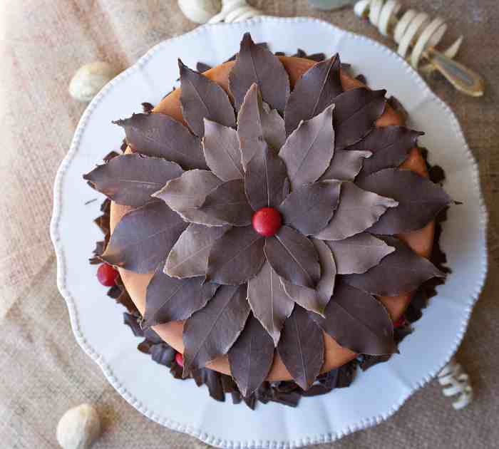 How to make chocolate leaves for cake decoration